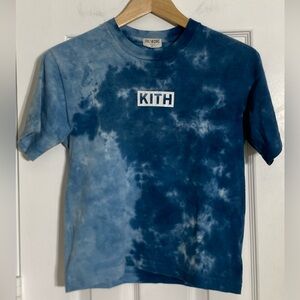 Kith X ReDone LADIES’ BLUE TIE DYE BOX LOGO T- SHIRT Size XS VGC